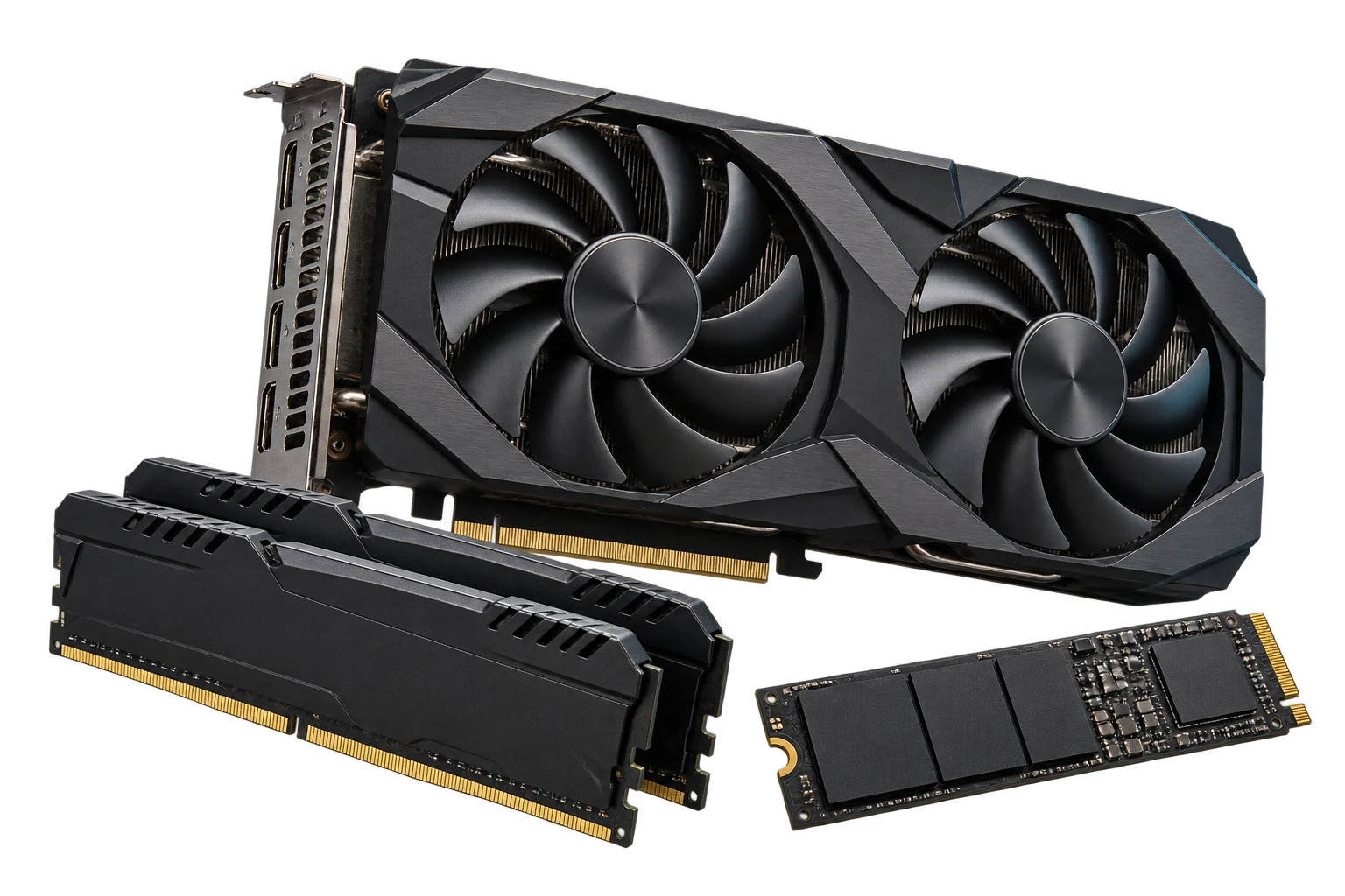 Carte graphique, barrettes de RAM et SSD NVMe